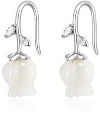 Reffeer Solid 925 Sterling Silver Flower Crawler Cuff Earrings Wraps for Women Teen Girls Flower Wrap Earrings Climber (A-Silver)