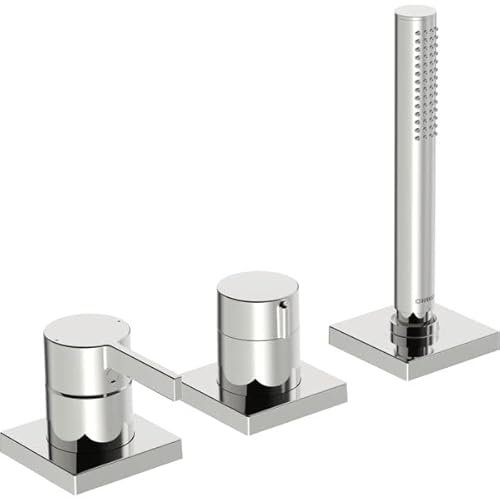Hansa Fertigmontageset HANSALOFT 3-Loch-Bidet-Einhebelmischer, Rosette eckig, chrom