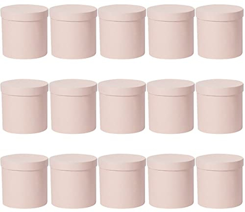 Cabilock 15pcs Flower Bucket Box for Bouquet Wrapping Round Packing Box for Floral Arrangements Packaging for Birthdays Weddings and Special Occasions Easy to Move Design
