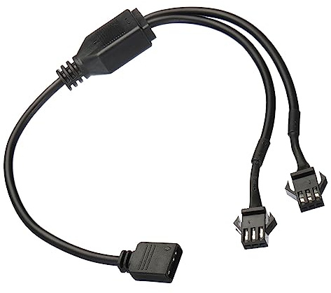 sourcing map ARGB Splitter, 5V 3Pin to SM 3Pin Female Extension Cable Adapter Connector Addressable for PC Fan Power Computer Chassis Motherboard, 1 to 2 Style