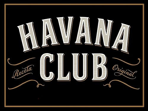 AGDeko® Blechschild 40x30 cm Havana Club zum Aufhängen oder Stellen Raum Dekoration