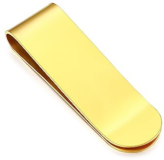 Bandmax Geldbeutel Geldklammern Herren Edelstahl Geld Clip Gold Geldscheinklammer für Geldscheine Kreditkarten