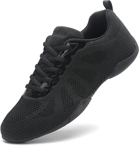 GlideMoves Cheer Shoes Girls Dance Training Team Competition Lady Tennis Tumbling Walk Sport Outdoor Youth Hip Hop Little Kid Size 12.5 Black 30