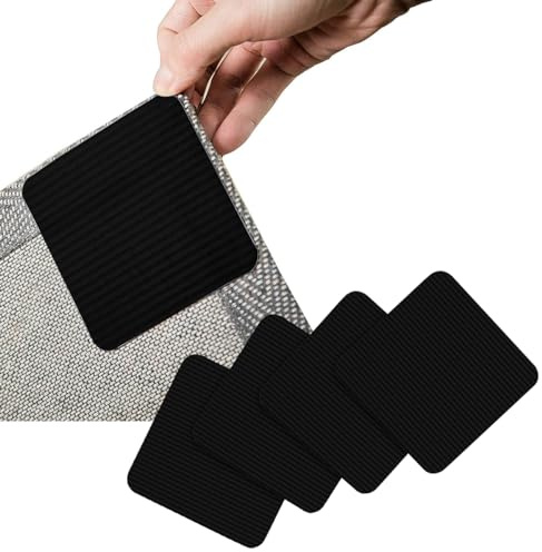 Ruayia Teppich Antirutschunterlage [4 Stück] Teppichaufkleber Sofaaufkleber Anti-Rutsch-Aufkleber Rug Gripper Starke Klebrigkeit Klebestreifen für Hartholzböden, Teppiche, Matten - Noir