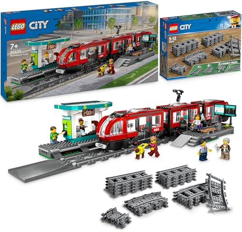 Lego City Tram con Fermata (60423): Estensione dei Binari (60205) - Novità 2024, Stazione Ferroviaria e Binari