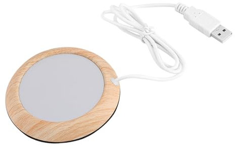 Tassenwärmer aus Walnussholz, USB betriebener Getränkewärmer für den Schreibtisch, Hält Kaffee und Tee Bis zu 80 °C Warm, für den Heimgebrauch Im Büro, Tragbar (helle