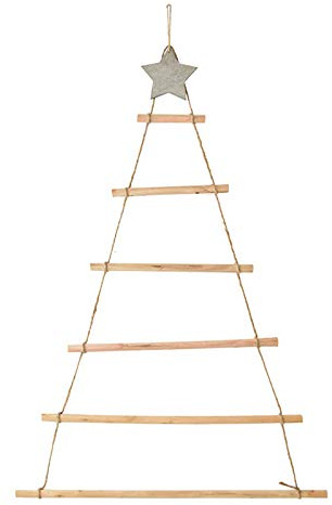 RALIYATX Albero di Natale, Ornamento di Albero di Natale in Legno Montato a Parete con Scala di Rami per Decorazione del Soggiorno di Casa