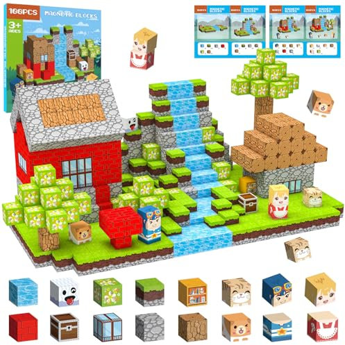 Crifeton Magnetische Bausteine 100 PCS 2CM Magnetbausteine für Kinder ab 3 Jahre Magnetic Blocks, Montessori Spielzeug Magnete Kinder, Magnetische Bauwelt Geburtstag Geschenk ab 3 4 5 6 7 8 9 10 11 12