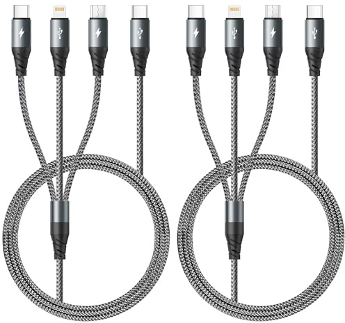 Miger USB C auf Multi Ladekabel,[1.8M] Ladekabel 3 in 1 Schnellladekabel | iPhone usb c Kabel mit iP Micro USB Typ C Lightning Cable Universal Ladekabels für iPhone 16 15 14,iPad Pro,MacBook,Galaxy
