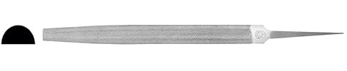 Lima de mecánico media caña, acero al carbono, mango ergonómico, ideal para desbaste y acabado de superficies metálicas.