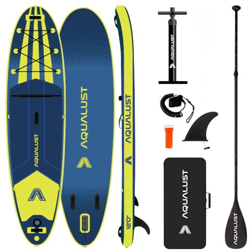 AQUALUST 12.0 iSUP Board Stand Up Paddle Set Tavola da surf gonfiabile, 365 cm, SUP 170 kg, blu (tavola + pagaia)
