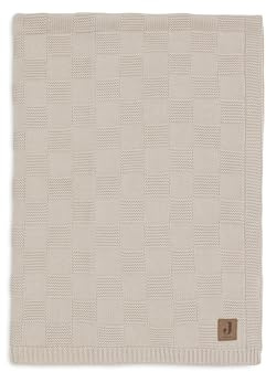 Jollein Couverture Bébé - Box Knit - Warm Sand - 100x150 cm - 100% Coton - Pour Lit Enfant - 1.0 TOG - Certifié GOTS
