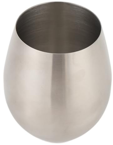 Gsycle Bicchiere di vino in acciaio inossidabile, lavastoviglie da 570 ml di metallo da bere bicchiere di vino senza gambo.