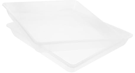 FUTUREORYY Plaque de Récupération Drainage Jardinière 2 Plateaux Carrés en Plastique Transparent Support pour Pots de Fleurs Récupérateur d'eau Usage Maison Bureau Double Fonction Mangeoire