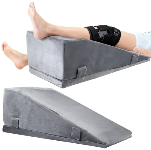 Gxpjycfob Leg Elevation Pillow for Knee Surgery, Adjustable Height Elevation Pillow Post Surgery for Knee Replacement, Elevating Cushion for Hip Pain Relief, Broken Ankle & Leg Support Raiser for Bed