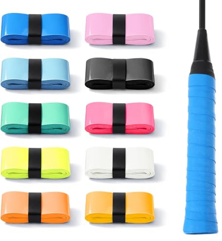 Aeaocvo 10-pack tennisgrepptejp, förskuren halkfri tennisracket greppband, svettabsorption, bekvämt handtag övergreppstejp för badminton pickleball squashracketar