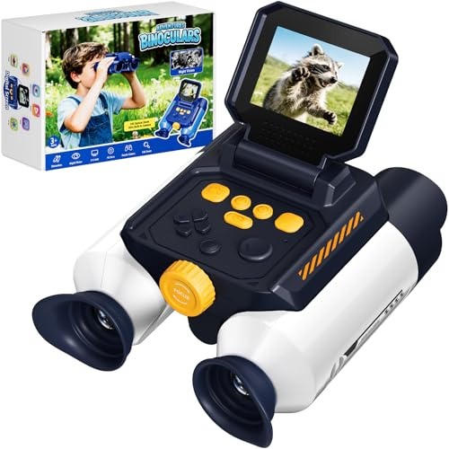 Binoculars for Kids with Night Vision - 48MP FHD Digital Camera Binoculars STEM Toy with 2.4 IPS Screen, 10X Optical Zoom, Rechargeable for 4-12 Years Old Boys & Girls, Outdoor Camping Birthday Gifts