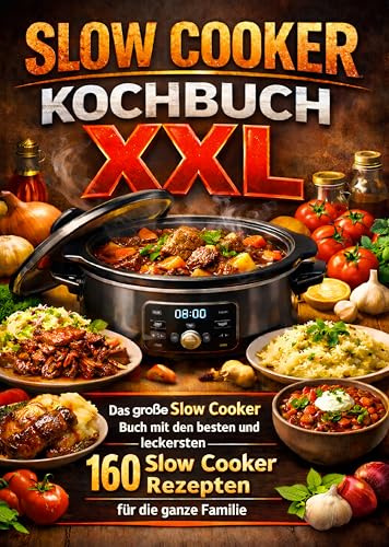 Slow Cooker Kochbuch XXL: Das große Slow Cooker Buch mit den besten und leckersten 160 Slow Cooker Rezepten für die ganze Familie