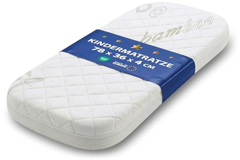 Totsy Baby Beistellbett Matratze 36×78 cm oval für Babywiege Wiege Moseskorb Babywanne Babybett Kinderbett Boxspring Kinderwagen Buggy Laufstall – atmungsaktiv & waschbar 36 x 78 Oeko-Tex