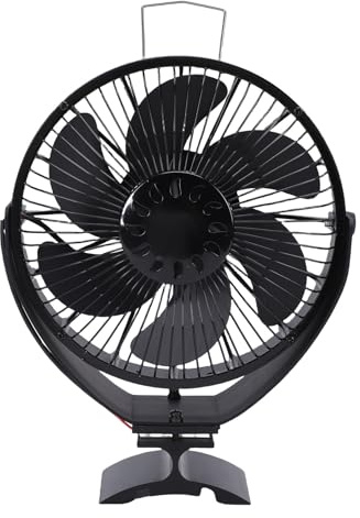 ZJchao Ventola per Stufa a Legna, Termoventilatore per Camino con Copertura Protettiva, in Lega di Alluminio da Parete Autonomo for Stufe a Legna