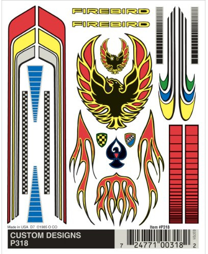 Woodland Scenics Pine Car Derby Dry Transfer Decal 4 by 4.75-Inch Sheet, Customs Designs