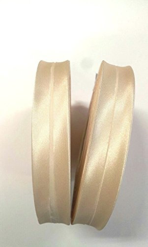 DK Collection 0,78 €/lfm. 25m Satin- Schrägband gefalzt 40/20mm rohweiss/creme