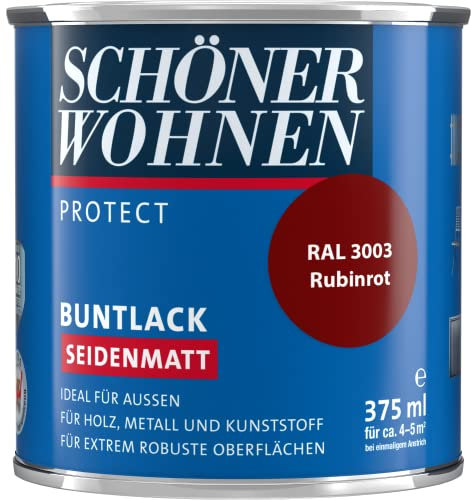 375ml Schöner Wohnen Protect Buntlack seidenmatt RAL 3003 Rubinrot