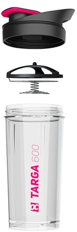 Rockitz Premium Protein Shaker 500ml - erstklassige Mischfunktion mit Infusion Sieb - für super cremige Fitness Eiweiß Shakes, Proteinshake Becher,Transparent | Rosa