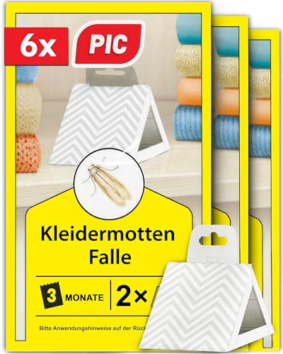 PIC Kleidermottenfalle Mottenschutz für Kleiderschrank, 8 Stück Mottenfalle für Kleidermotten, kleidermotten bekämpfen, geeignet für den Kleiderschrank und sonstige Lagerung von Kleidung gegen Motten