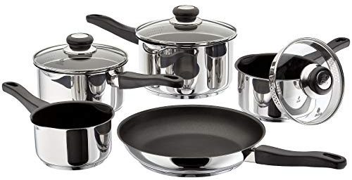 Judge Vista, 5 Piece Draining Saucepan Set, Non-Stick