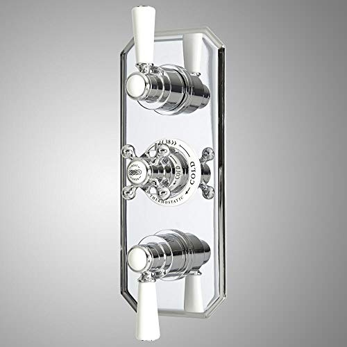 MILANO 3 Outlet Concealed Thermostatic Mixer Shower Valve Chrome White