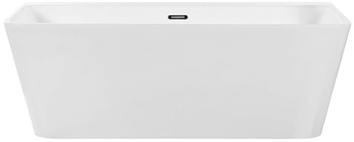 Bañera independiente de acrílico sanitario blanco rectangular individual 170 x 80 cm diseño minimalista Hassel