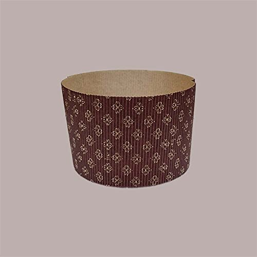 Lucgel Molde de Horno de Papel para Panettone Onda Rígida Desechable 1 Kg Dm170H110mm - 5 piezas -