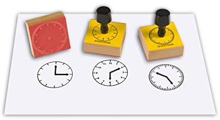 3 Lernstempel „Uhr“ im Set, Uhrstempel für Kinder und Planer | Wiemann Lehrmittel
