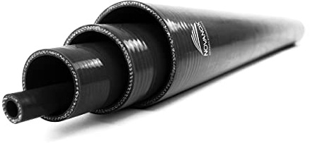 NovaNox® Silikon- Ladeluft- Kühlerschlauch 0,1M/0,25M/0,5M/1M *Größe wählbar*, Farbe:Schwarz, Schlauchlänge:1.0 Meter, Innendurchmesser:Ø 22 mm x 31 mm
