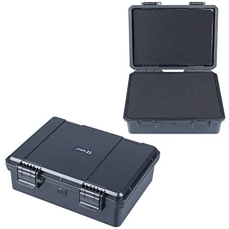 Lykus HC-2120 wasserdichte Mini Koffer Trockenbox mit Schaumstoffeinlage, Innenmaße 21,1 x 15,1 x 6,9 cm, IP66 spritzwassergeschützt, geeignet für Handys, Werkzeuge, Kleingeräte und mehr | IP67 wasserdicht, steckbarer Schaum, geeignet für Kameras, Objektive, elektronische Geräte und mehr