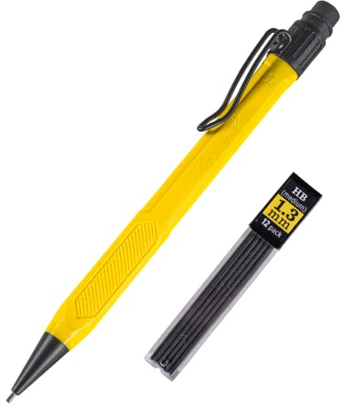 Rite in the Rain Wetterfester Druckbleistift, gelber Schaft, 1,3 mm dunkle Mine, 12 Minen (Nr. YE15)