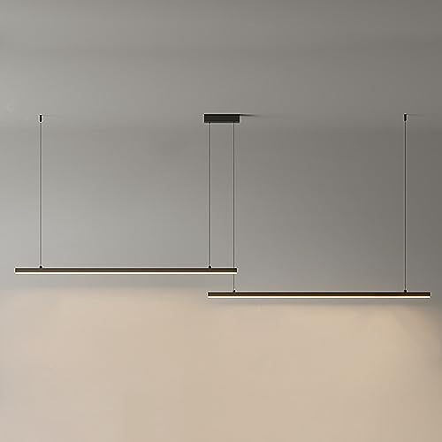 Klobvtt Araña Negra Lámpara Colgante Lineal LED Isla de Cocina Accesorio de iluminación Lámpara Colgante Minimalista Candelabros Modernos Luces de Techo para Comedor Oficina Dormitorio Decoración