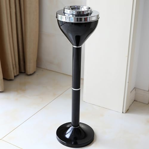 MOERGO Posacenere A Piedistallo con Coperchio, Posacenere A Colonna di Fuliggine Fisso con Coperchio, Colonna per Fumatori Antivento, Posacenere A Piedistallo per Uso Commerciale (Color : Black)