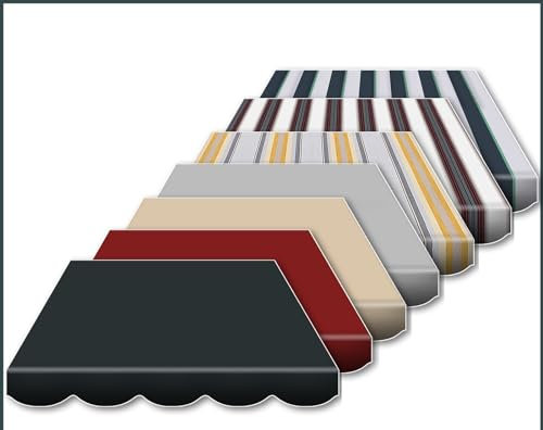 Arilco Markisentuch Acryl mit Volant UV-Schutz 50+ Kürbis (5m x 3m)