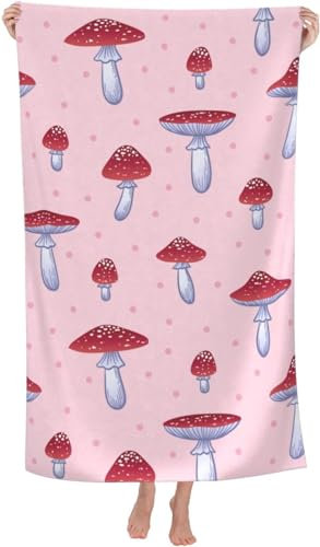 okoikfc 3D Strandtuch 80x160 cm Pilz Badetuch Groß Pilz Microfaser Handtücher Weich Schnell Trocknen Strandhandtuch Herren Frauen Badetücher, Strandtücher Strandlaken Handtuch A1655