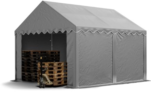 TOOLPORT Tente de Stockage 3x4 m abri bâche PVC 700 N imperméable Gris