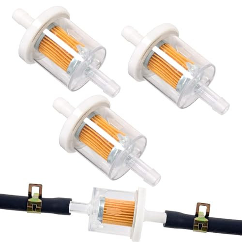 Filtro e Benzina, 3 Pezzi Filtro 8 mm Universale, Accessori Di Filtrazione in Linea Adatti Per Tubi Motori Trattori Scooter Moto