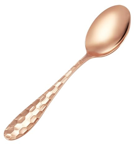 EnerCoppeX Kupferlöffel, 99.9% Pure Kupfer lange Suppenlöffel, langlebige Dessertlöffel, Tisch Löffel Gebrauch für Haus, Küche und Restaurant (1)