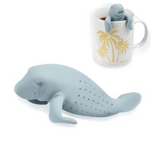 Lustiger Teesieb in Manati Stil, Silikon Teesieb für Losen Tee Karikatur Tier Infuser Wiederverwendbarer Teefilter Tee Infuser Teekugel für die Meisten Tee Kannen und Tassen