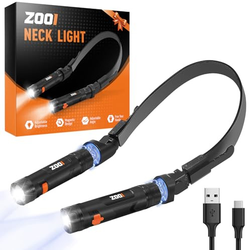 ZOOI Abnehmbare Magnetische Halslampe, Leselampe, Geschenke für Männer | Magnetische Nackenlampe zum Lesen und Camping, Gadgets für Männer, Geburtstagsgeschenk für Papa, Jahrestagsgeschenk für ihn