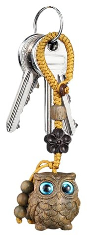 Eulen-Schlüsselanhänger aus Holz, Handy-Charm, modisch, tragbar, Taschenanhänger, zarte, exquisite Eulendekoration für Familie, Freunde, Kollegen
