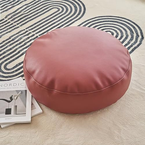 Wasserdichtes 60 x 60 x 15 cm Outdoor-Kissen, dickes rundes Sitzkissen mit Griff, roter Stoff, ideal für Garten, Terrasse, Innenbereich, Wohnzimmer, langlebiges und stilvolles Bodenkissen.