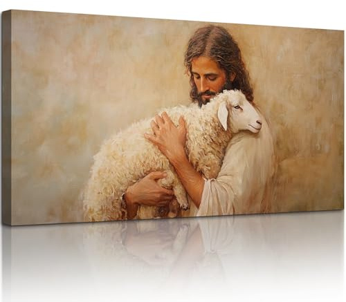 hyidecorart Jesus Christliche Kunst Wandbilder Wohnzimmer 50x100 cm | Wunderschönes Bild, HD-Druck, Einfach Aufzuhängen, Große Formate, Vielseitige Raumdeko, Ruhige Wandkunst, Geschenk