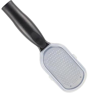 OFFIGAM Esfoliatore Piedi in Acciaio Inox con Coperchio Rimozione Calli e Pelle Morta Portatile e Resistente per Cura Piedi Uomo e Donna Liscia Talloni